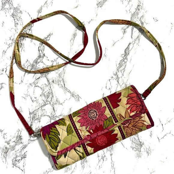 Hello Dahlia Sleek WALLET Strap CLUTCH SHOULDER Crossbody Purse Trifold - Picture 1 of 6